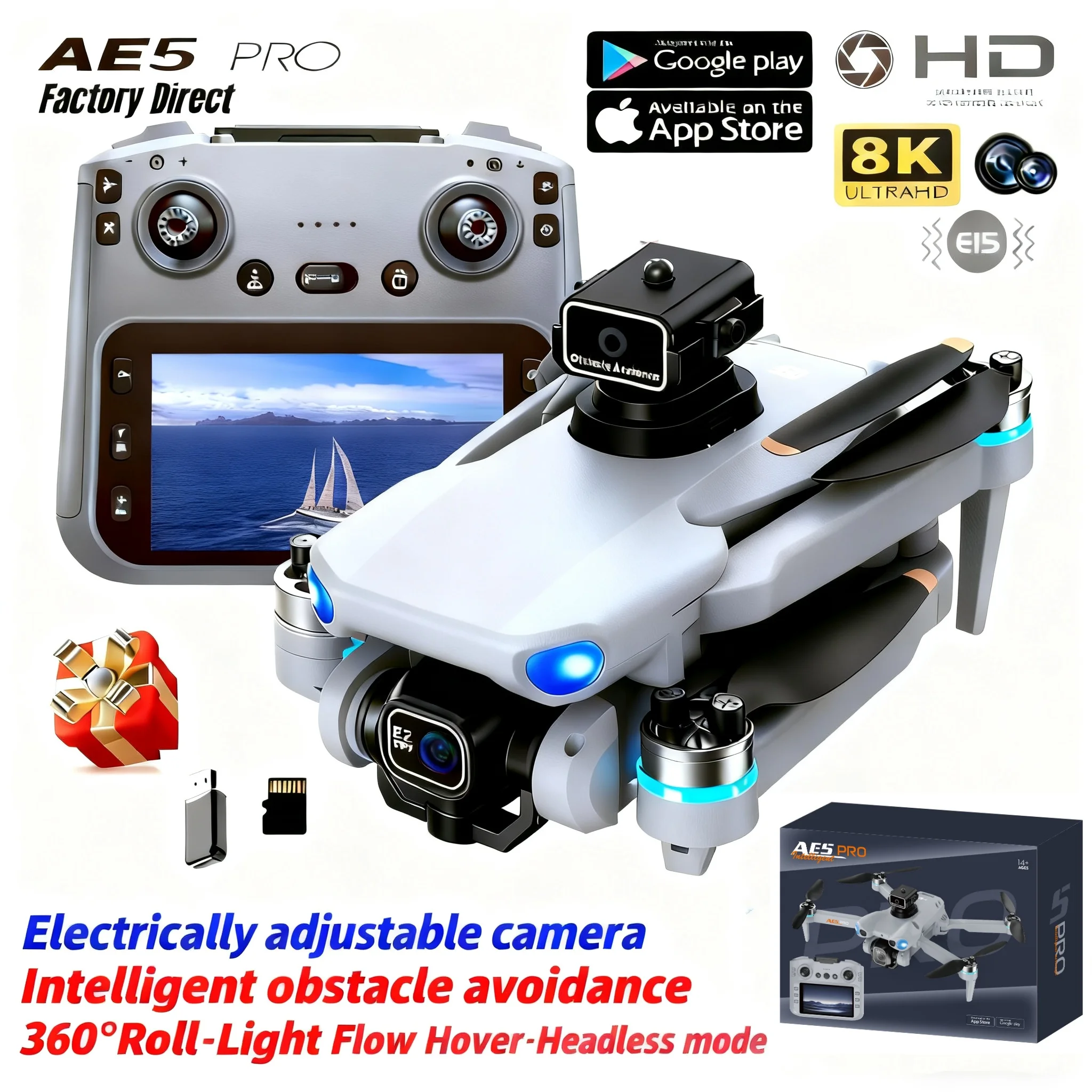 AE5 Pro Drone 8K HD 4,5 inch s - Drone Kit Tricopter recensie en prijs